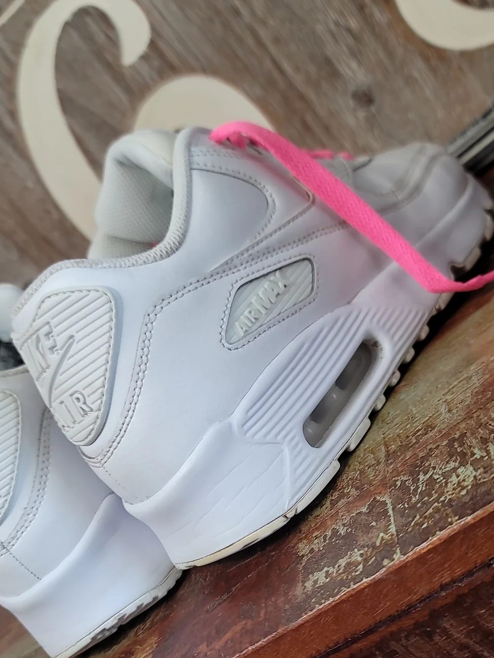 Nike Air Max 90 LTR 'Triple White/Pink' Wmns 7.5 Good Condition, Fast Shipping